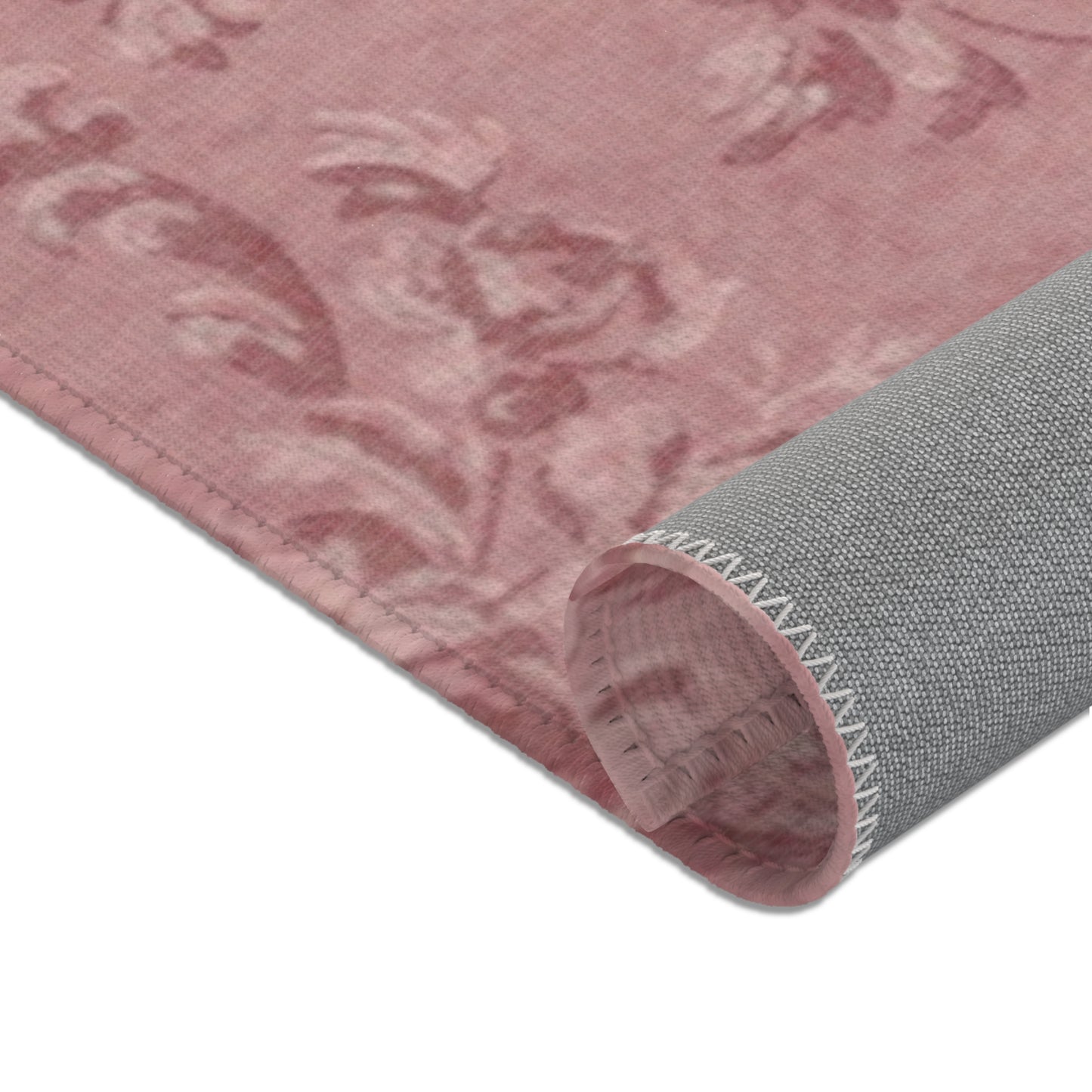 Rose Damask nursery area rug for a baby room floor