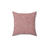 Rose Damask decorative nursery pillow on a glider chair