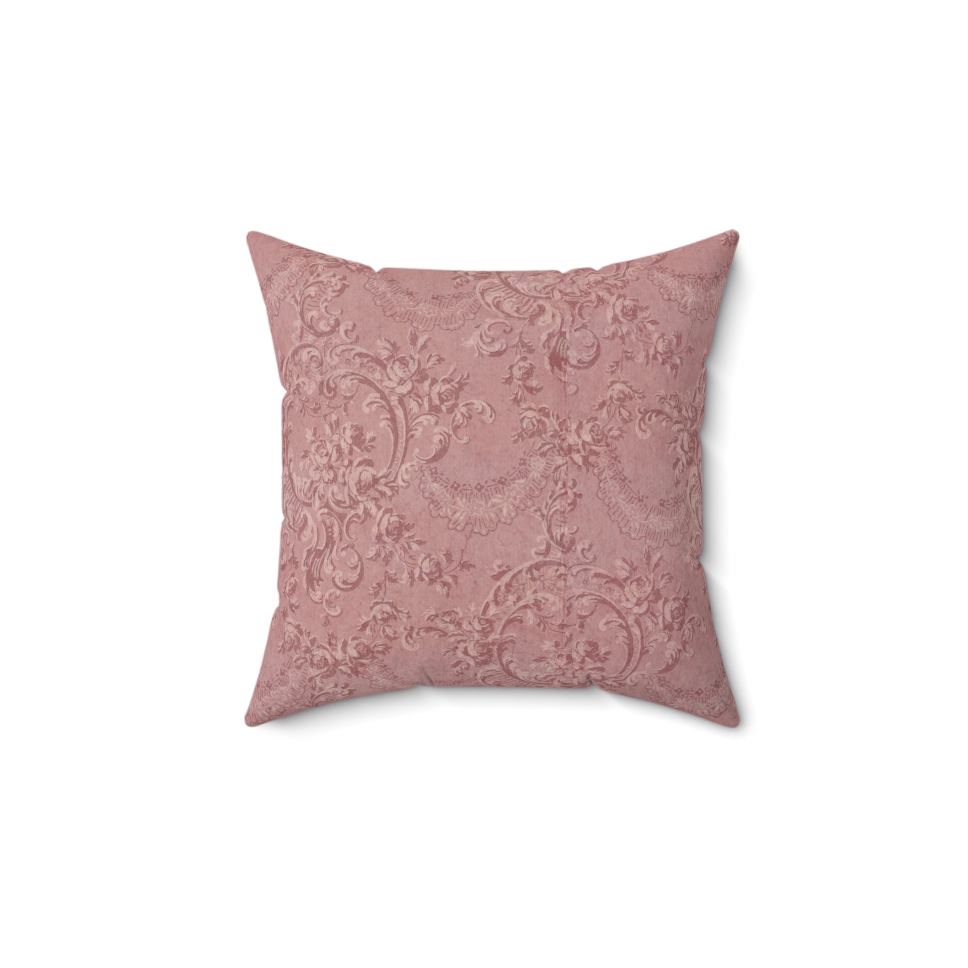Rose Damask decorative nursery pillow on a glider chair