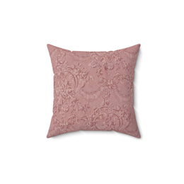 Rose Damask decorative nursery pillow on a glider chair