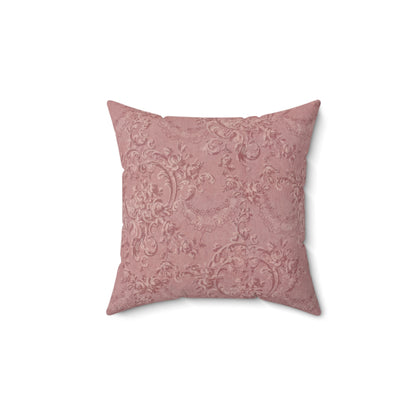Rose Damask decorative nursery pillow on a glider chair