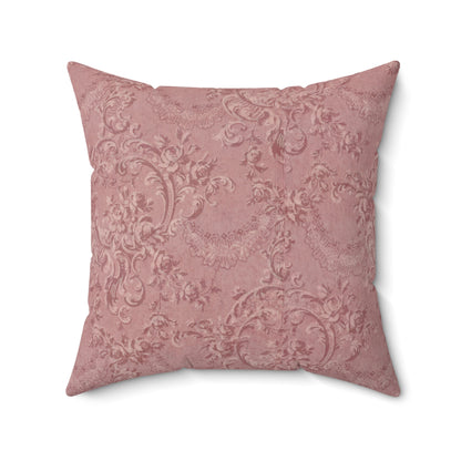 Rose Damask nursery pillow shown from the front