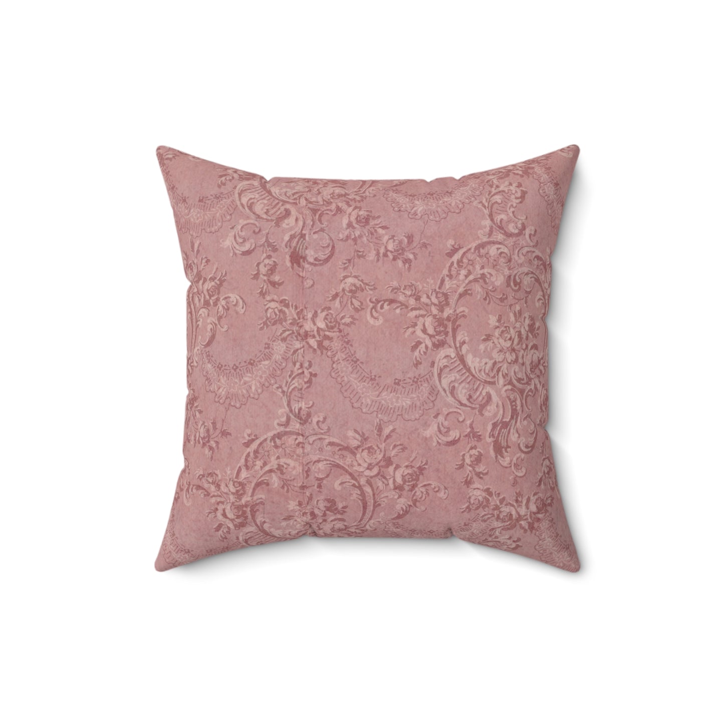 Nursery pillow in dusty rose, Rose Damask print