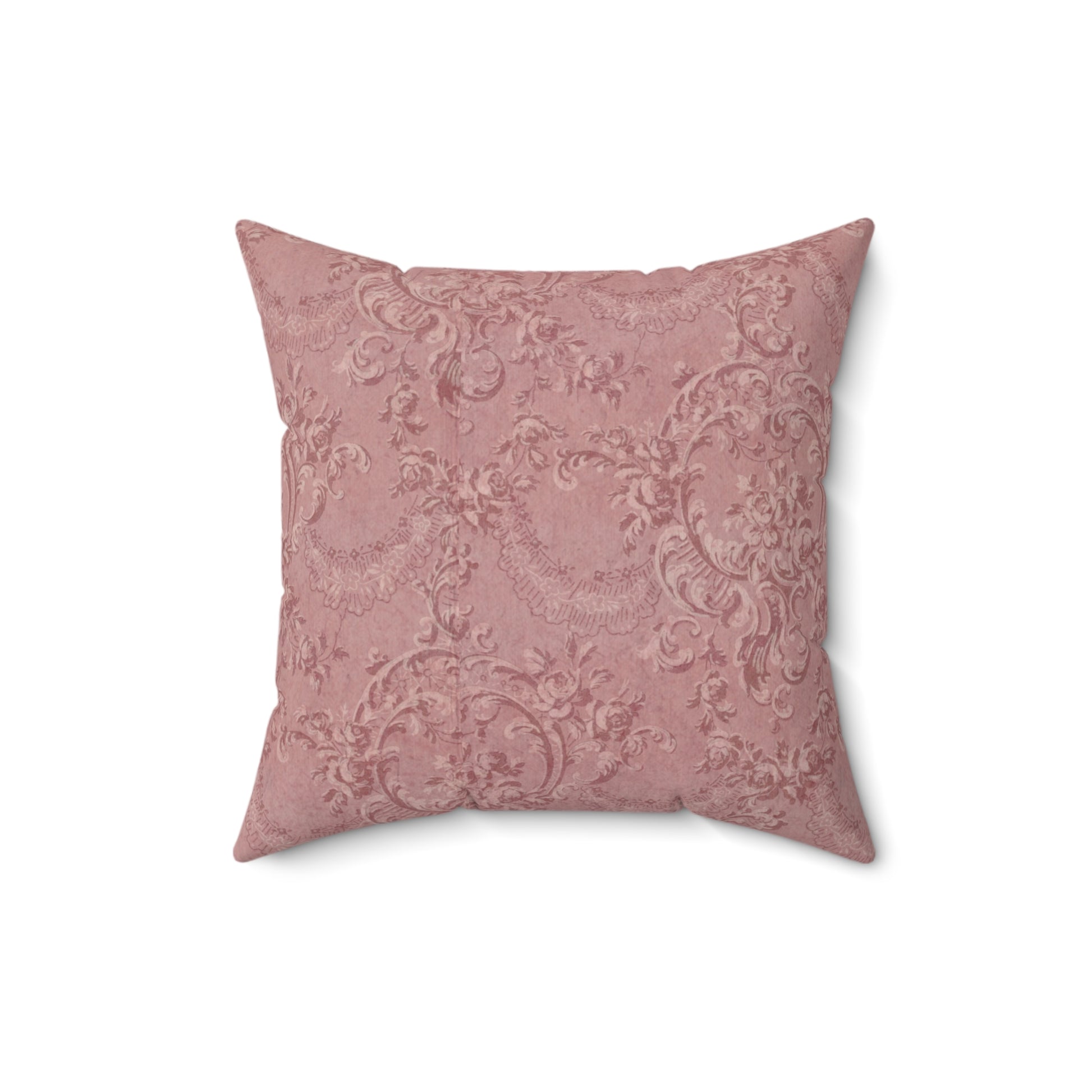 Nursery pillow in dusty rose, Rose Damask print