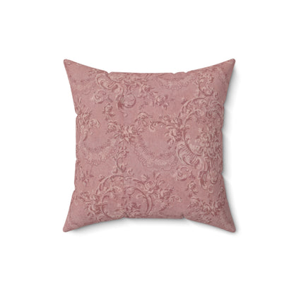 Nursery pillow in dusty rose, Rose Damask print