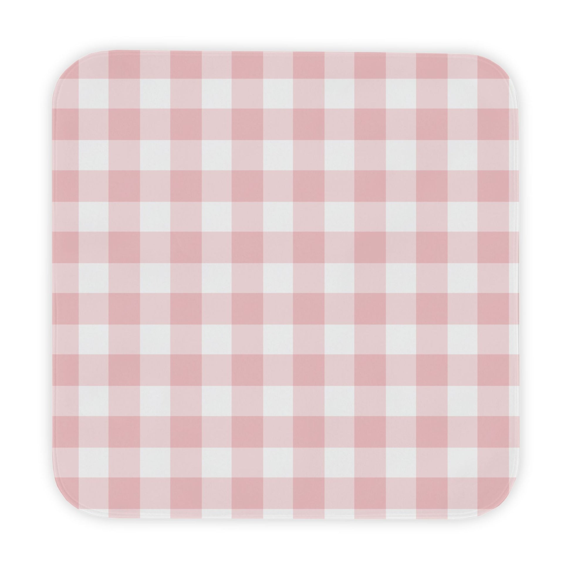 Rose Gingham hooded baby towel wrapped around a baby