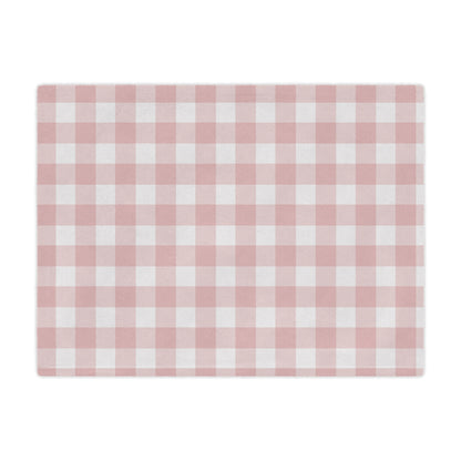 Soft minky blanket with the Rose Gingham check