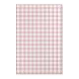 Rose Gingham nursery area rug in a baby girl's bedroom