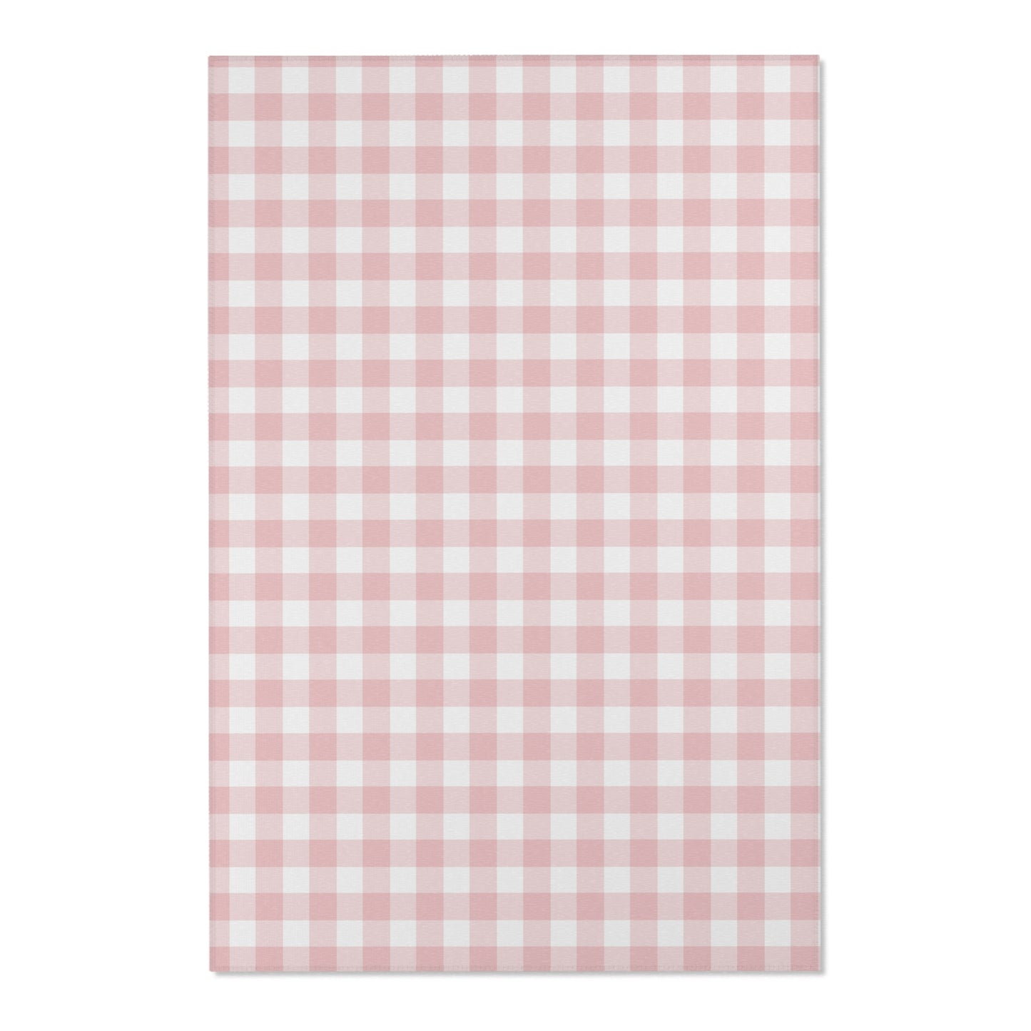 Rectangular nursery rug from the Rose Gingham collection