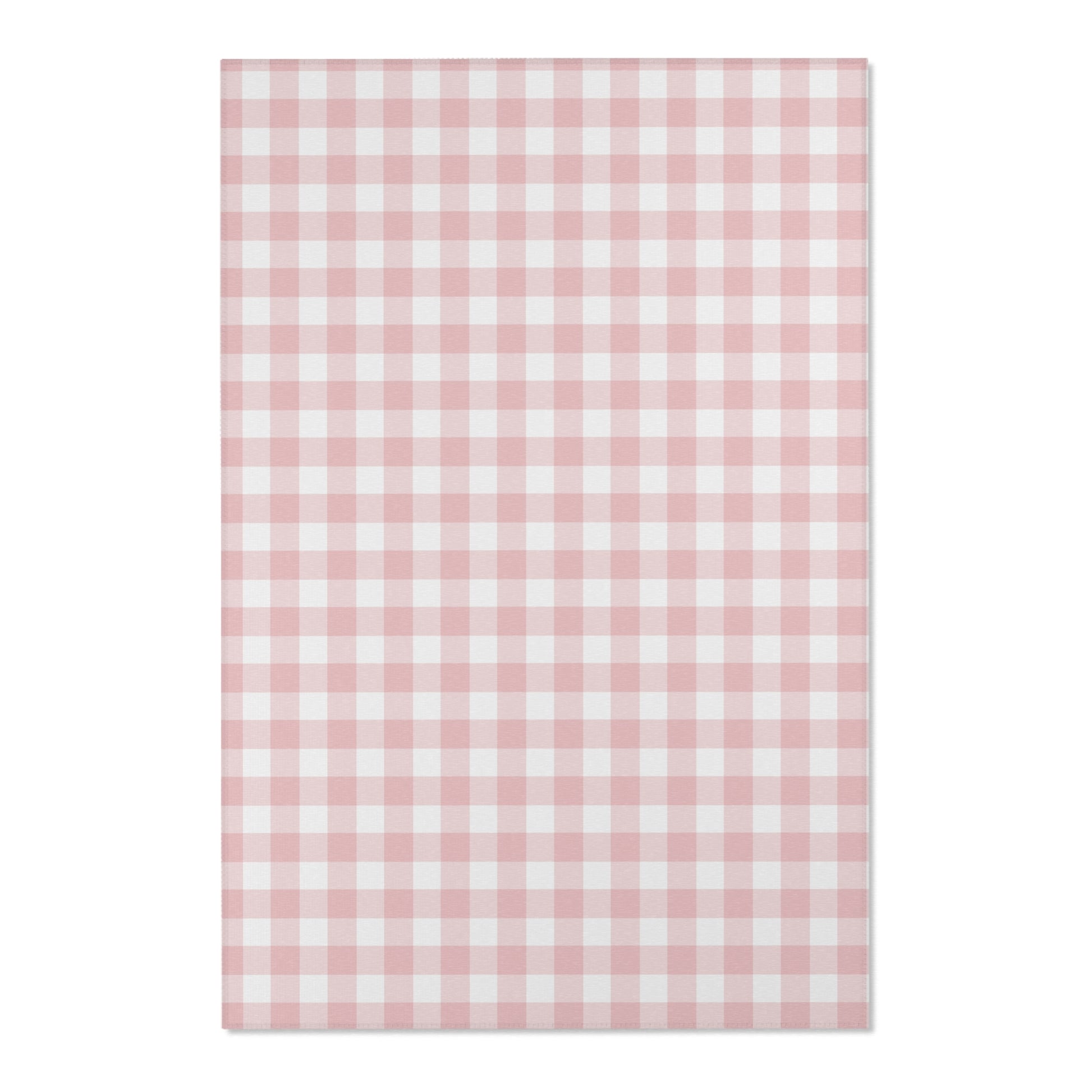 Rectangular nursery rug from the Rose Gingham collection