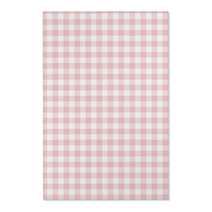 Rectangular nursery rug from the Rose Gingham collection