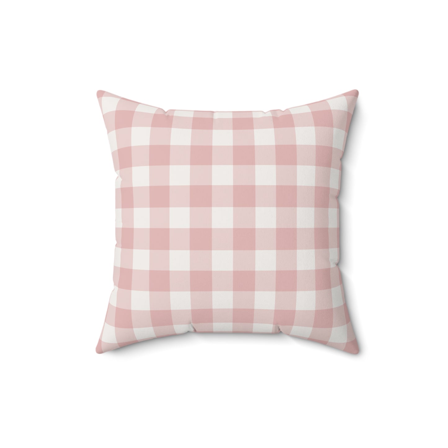 Faux suede nursery pillow in a dusty rose and white check
