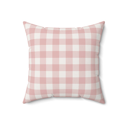 Rose Gingham accent pillow in a baby girl's nursery