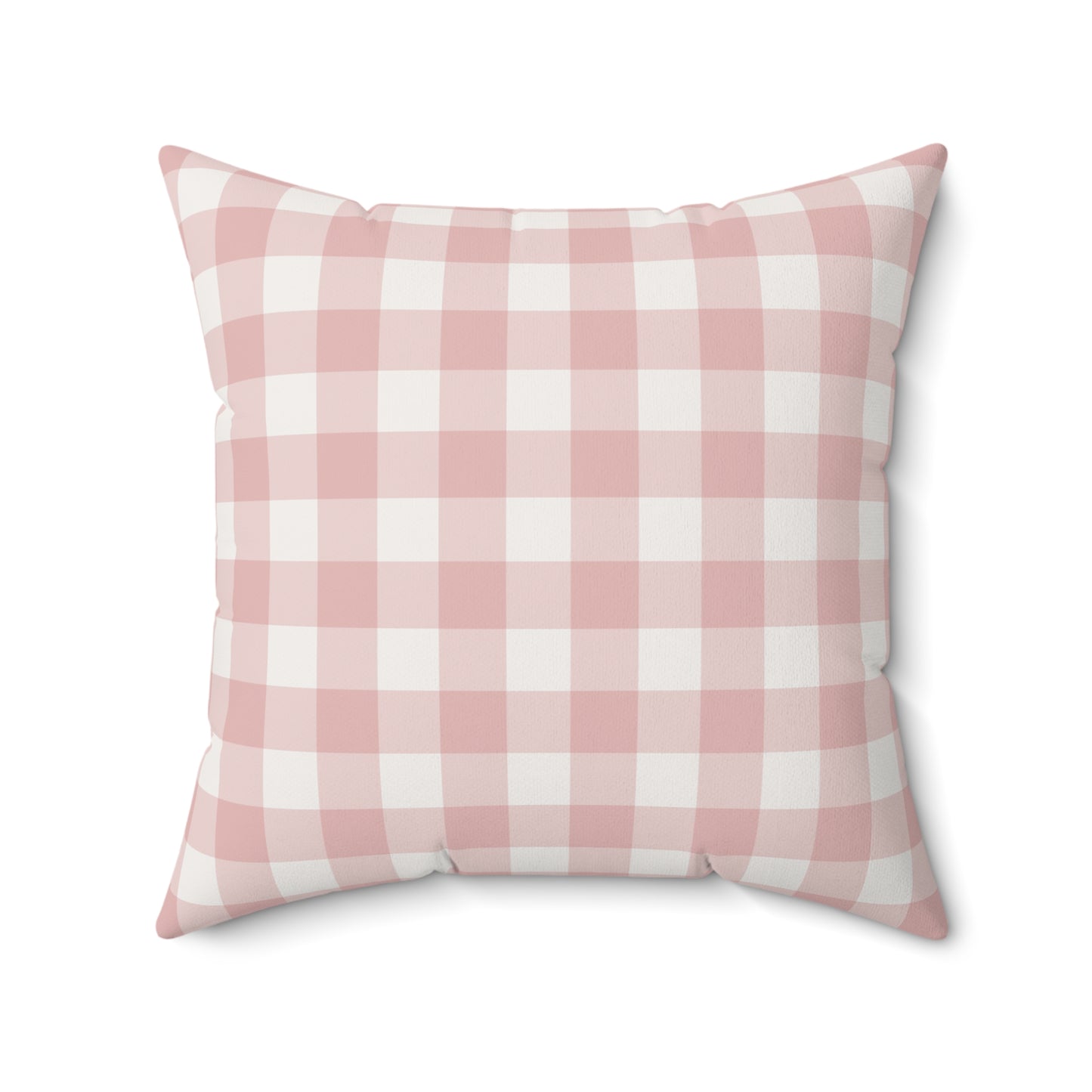 Square nursery cushion in vintage pink gingham