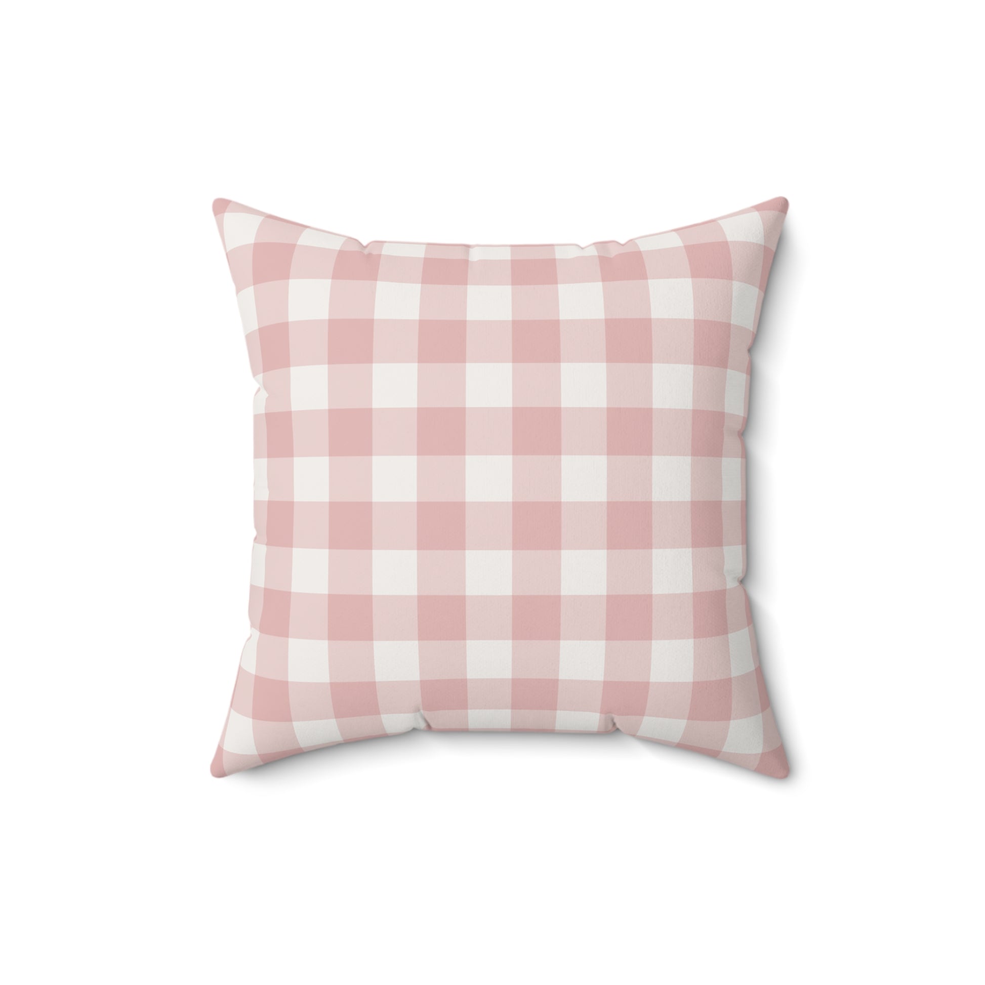 Dusty rose check pillow for a girl's nursery