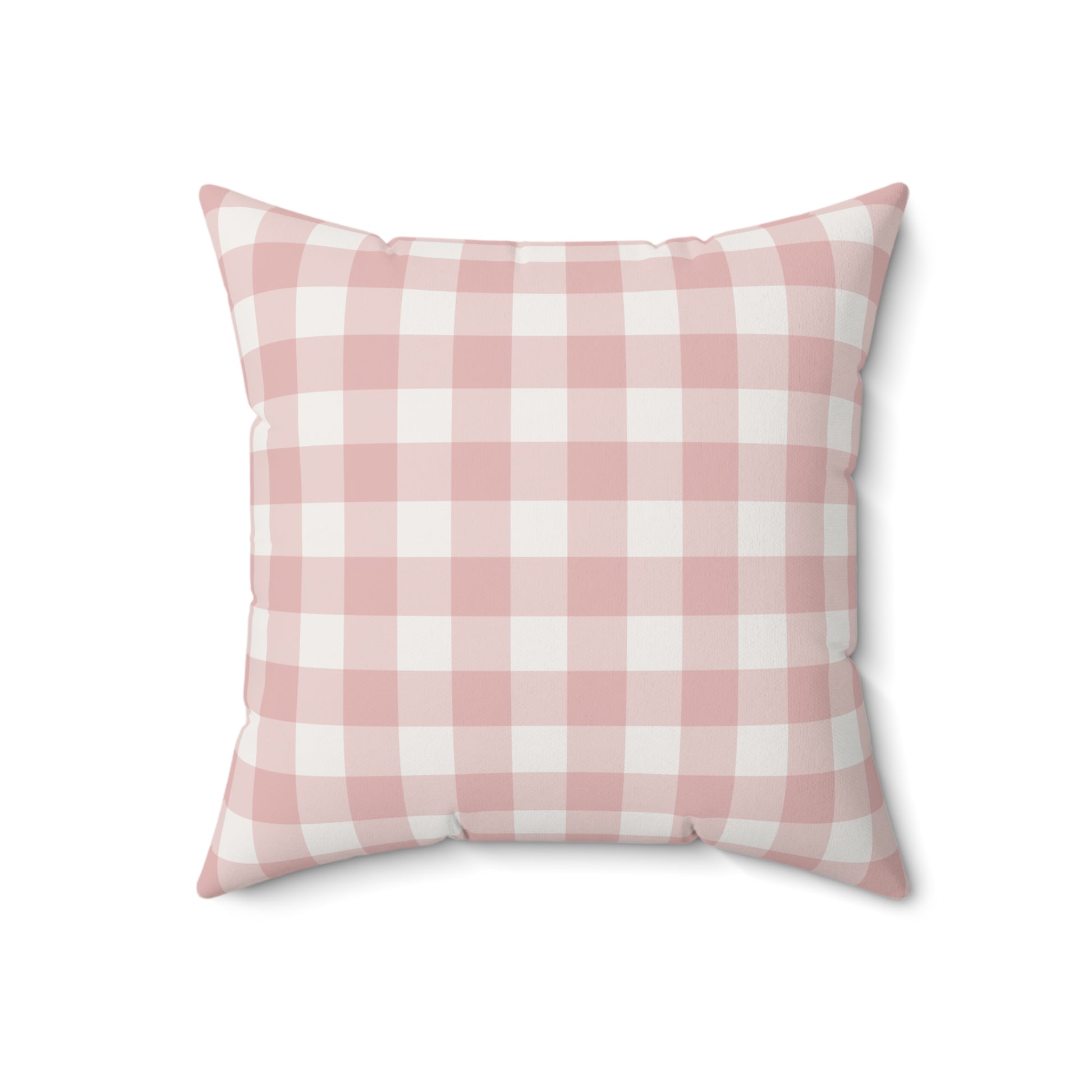Rose Gingham pillow, dusty rose check on faux suede