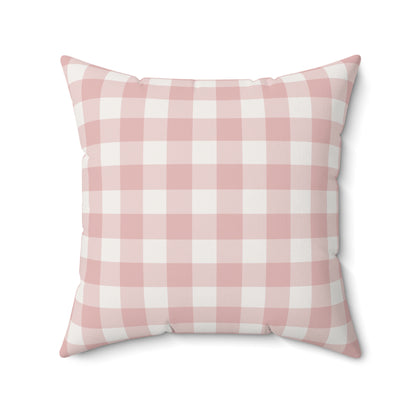 Close detail of the Rose Gingham check on the pillow
