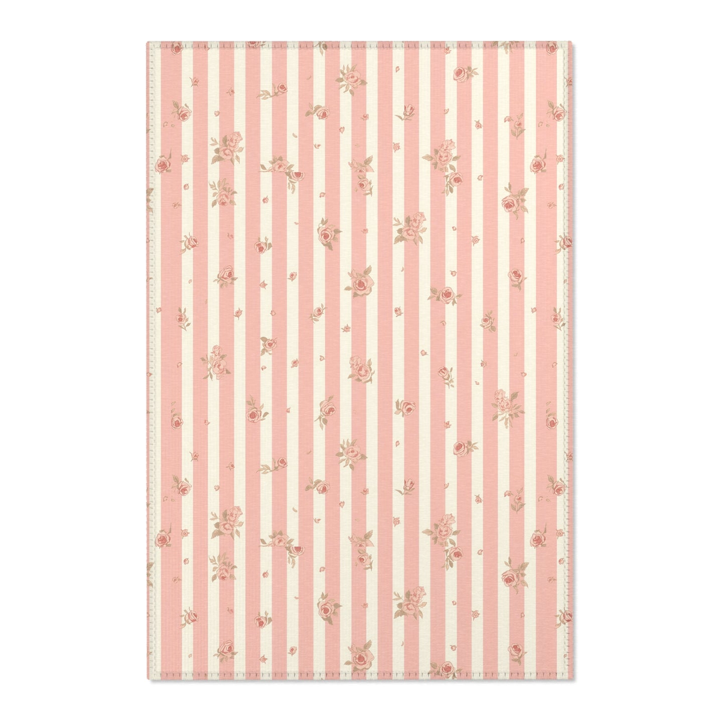 Rose Stripe nursery area rug in a baby room