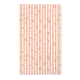 Pink ticking stripe nursery area rug with small roses