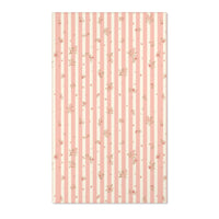 Pink ticking stripe nursery area rug with small roses