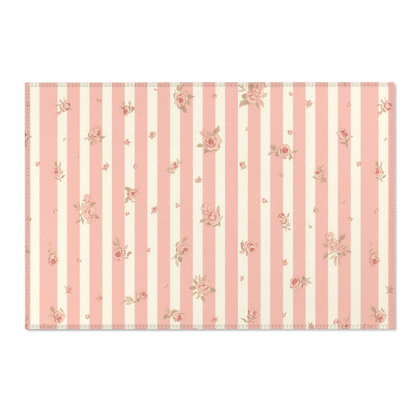 Rose Stripe area rug shown in landscape orientation