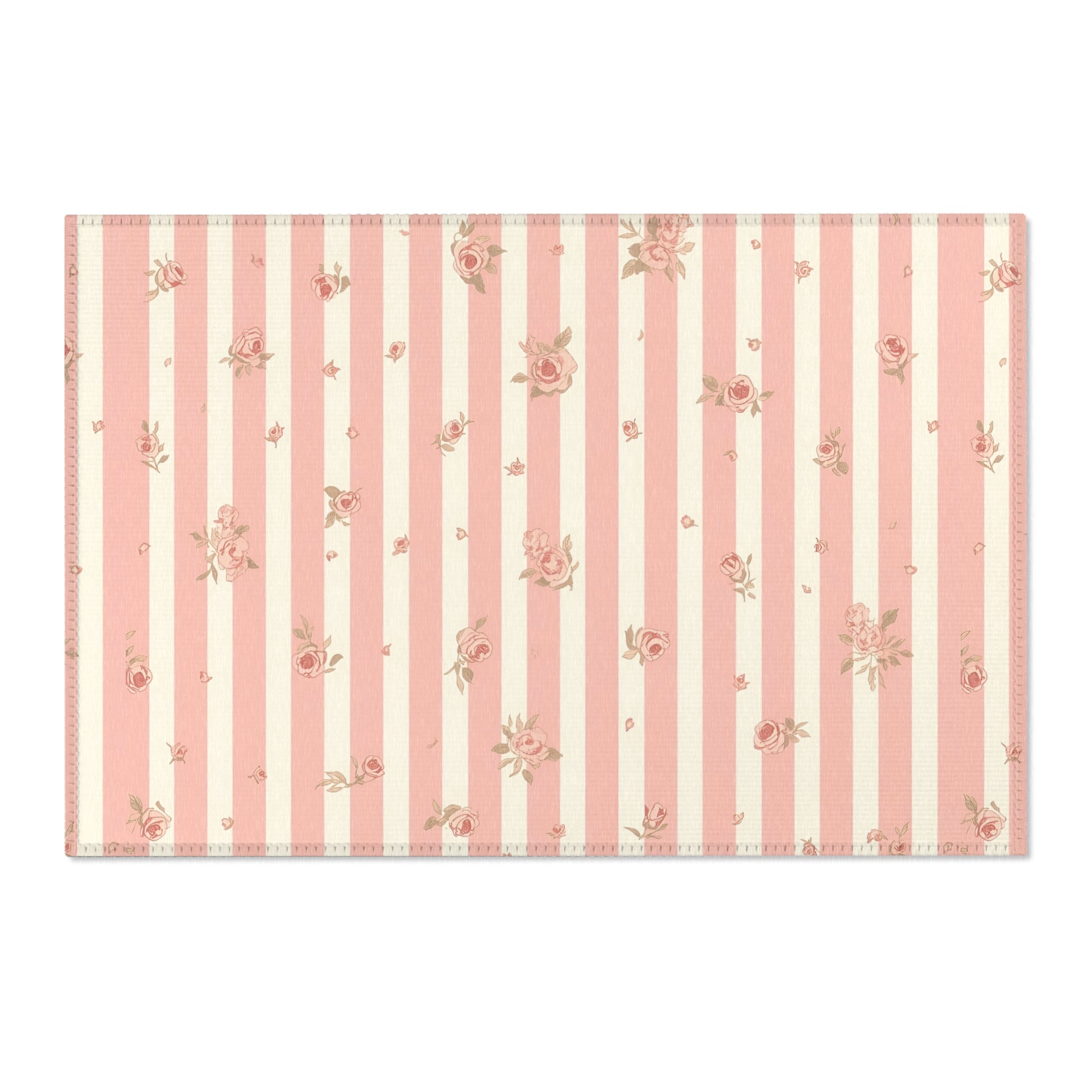 Rose Stripe area rug shown in landscape orientation