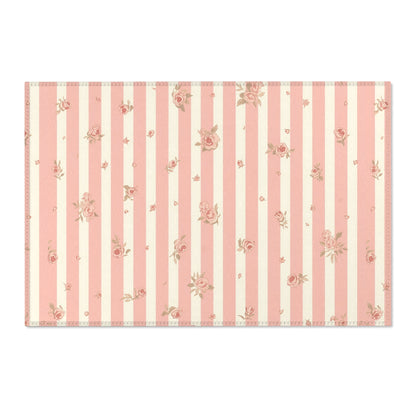 Rose Stripe area rug shown in landscape orientation