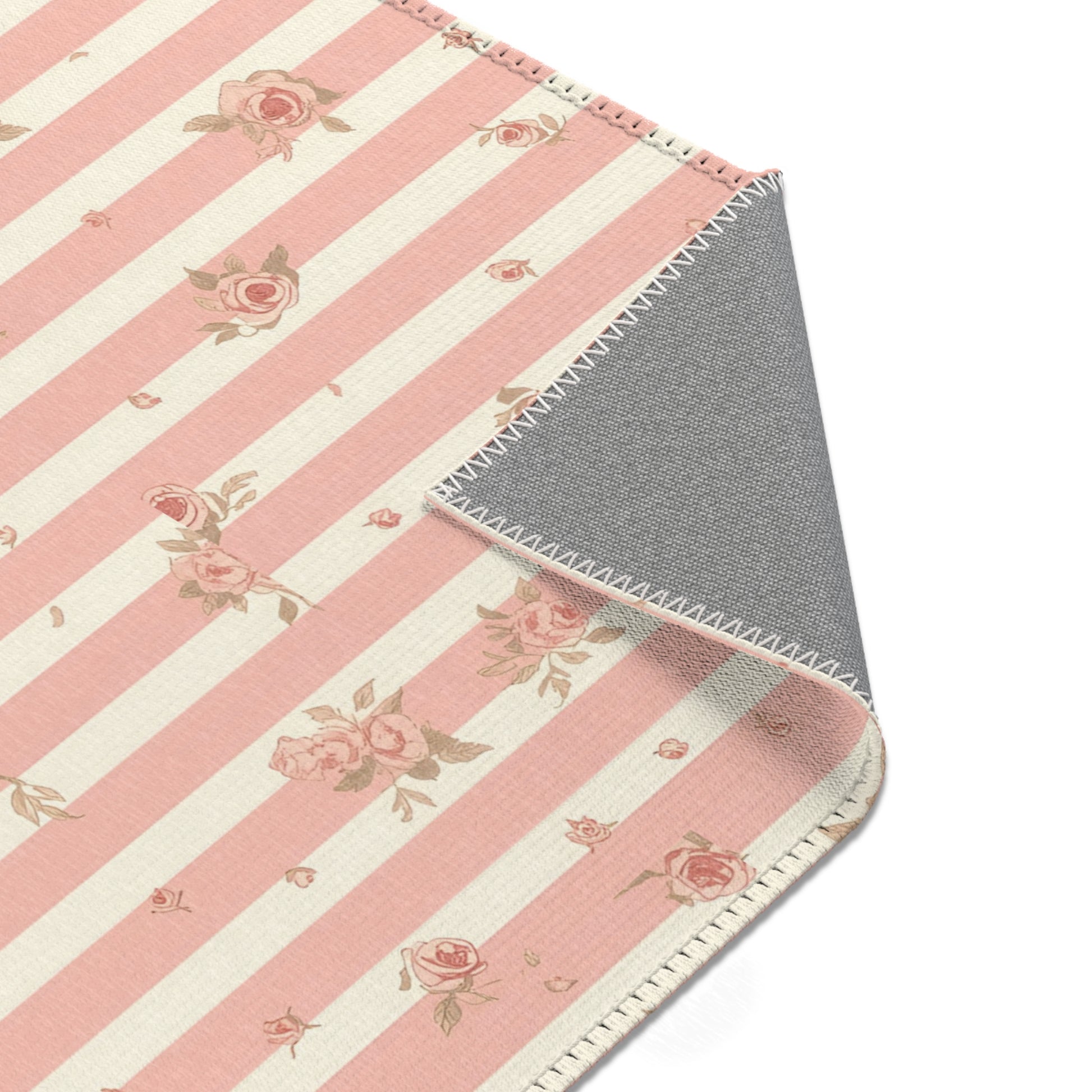 Rose Stripe area rug in the medium size