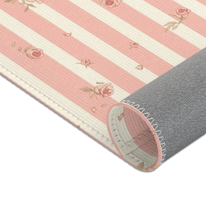 Rose Stripe area rug in the large size