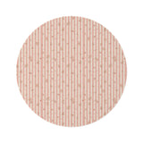 Rose Stripe round nursery rug on a baby room floor