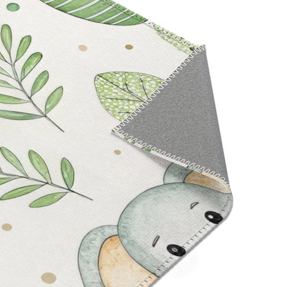 Watercolour safari rug on a light wood floor