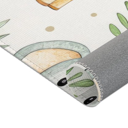 Safari animal area rug in a small baby room