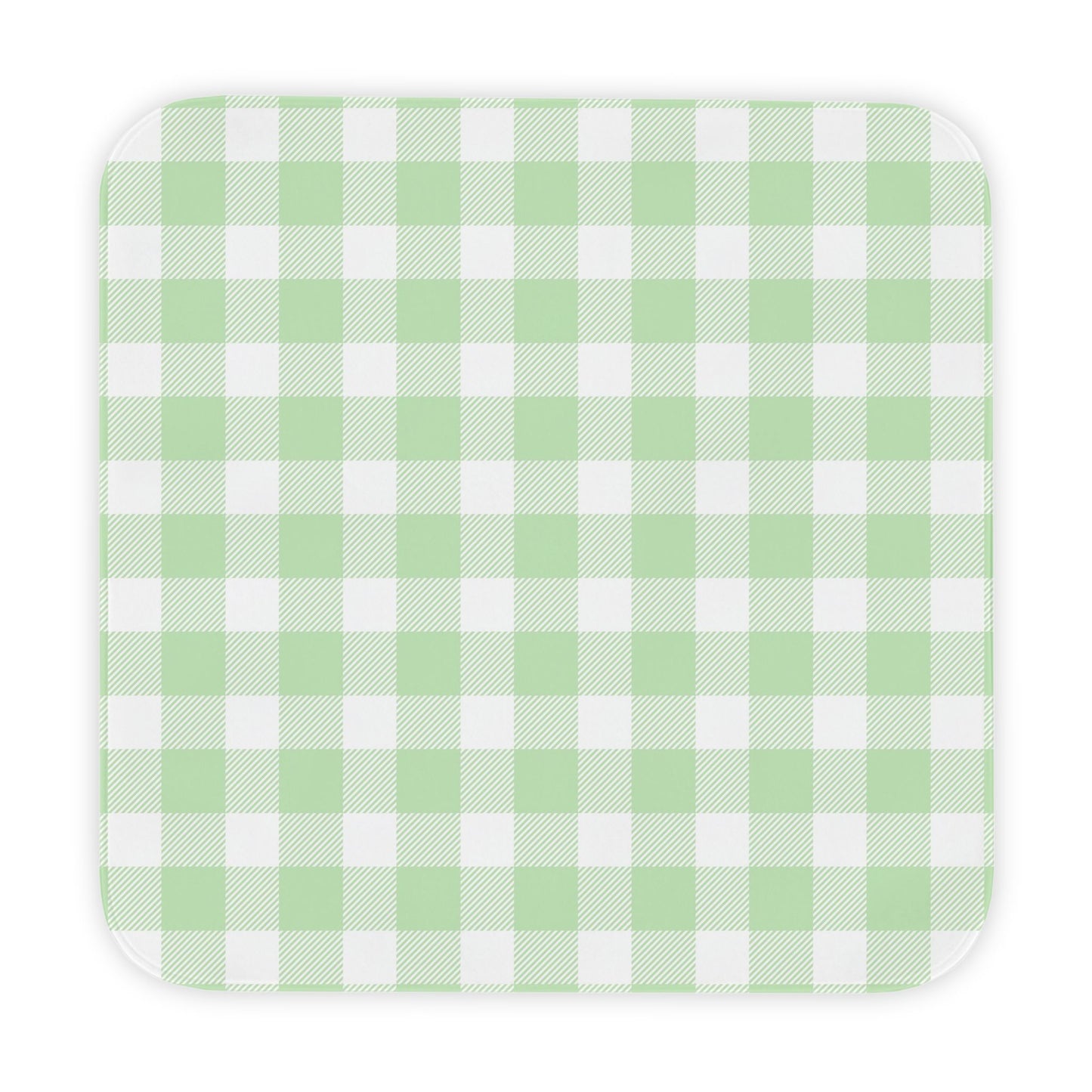 Sage Gingham hooded baby towel wrapped around a baby