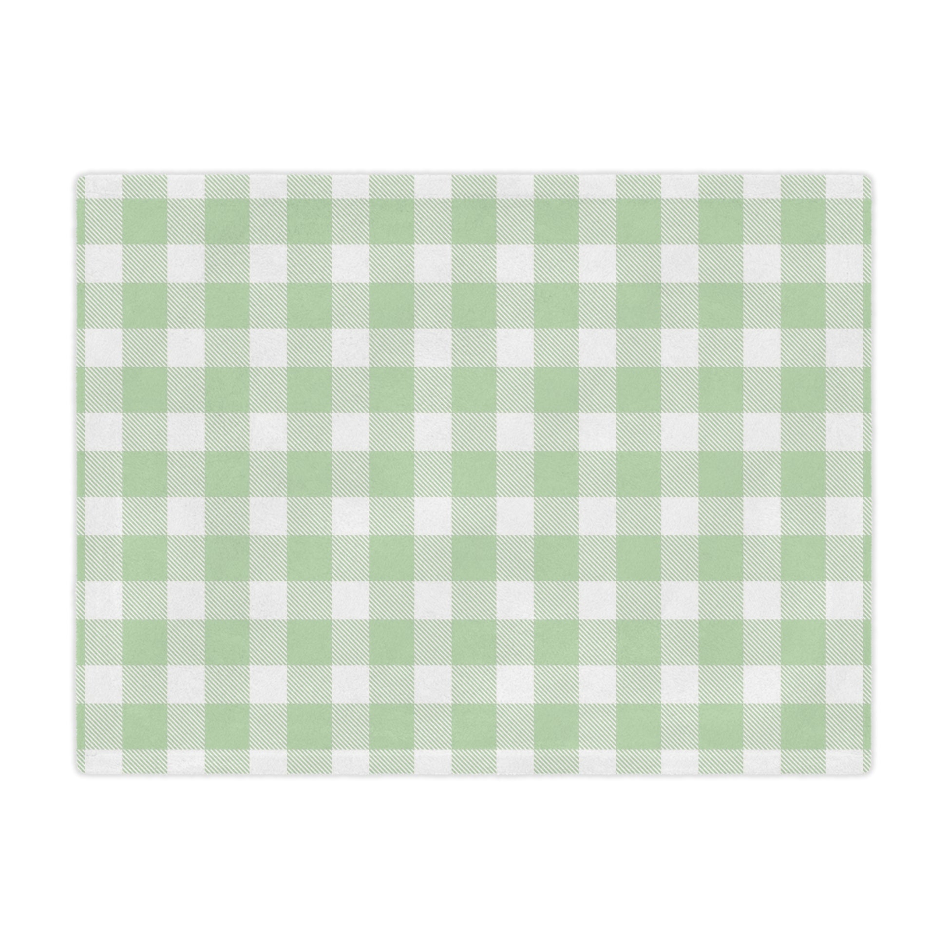 Soft minky blanket with the Sage Gingham check
