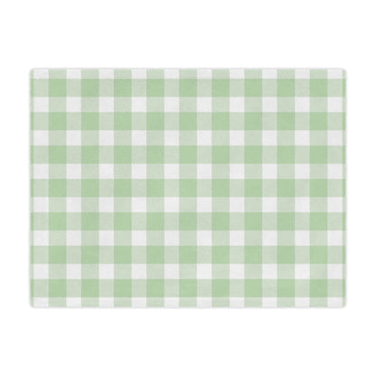 Soft minky blanket with the Sage Gingham check