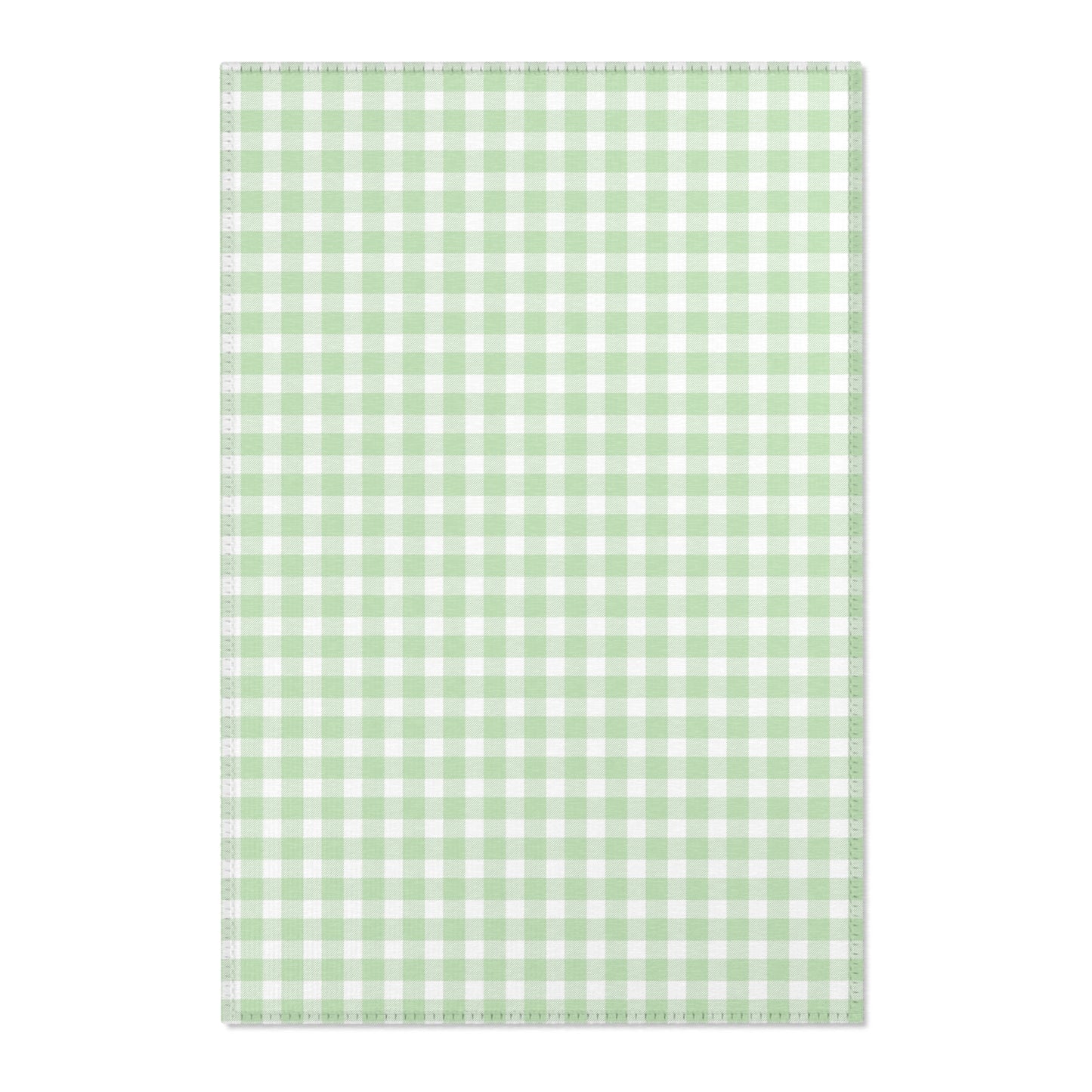 Sage Gingham nursery area rug in a gender neutral baby room