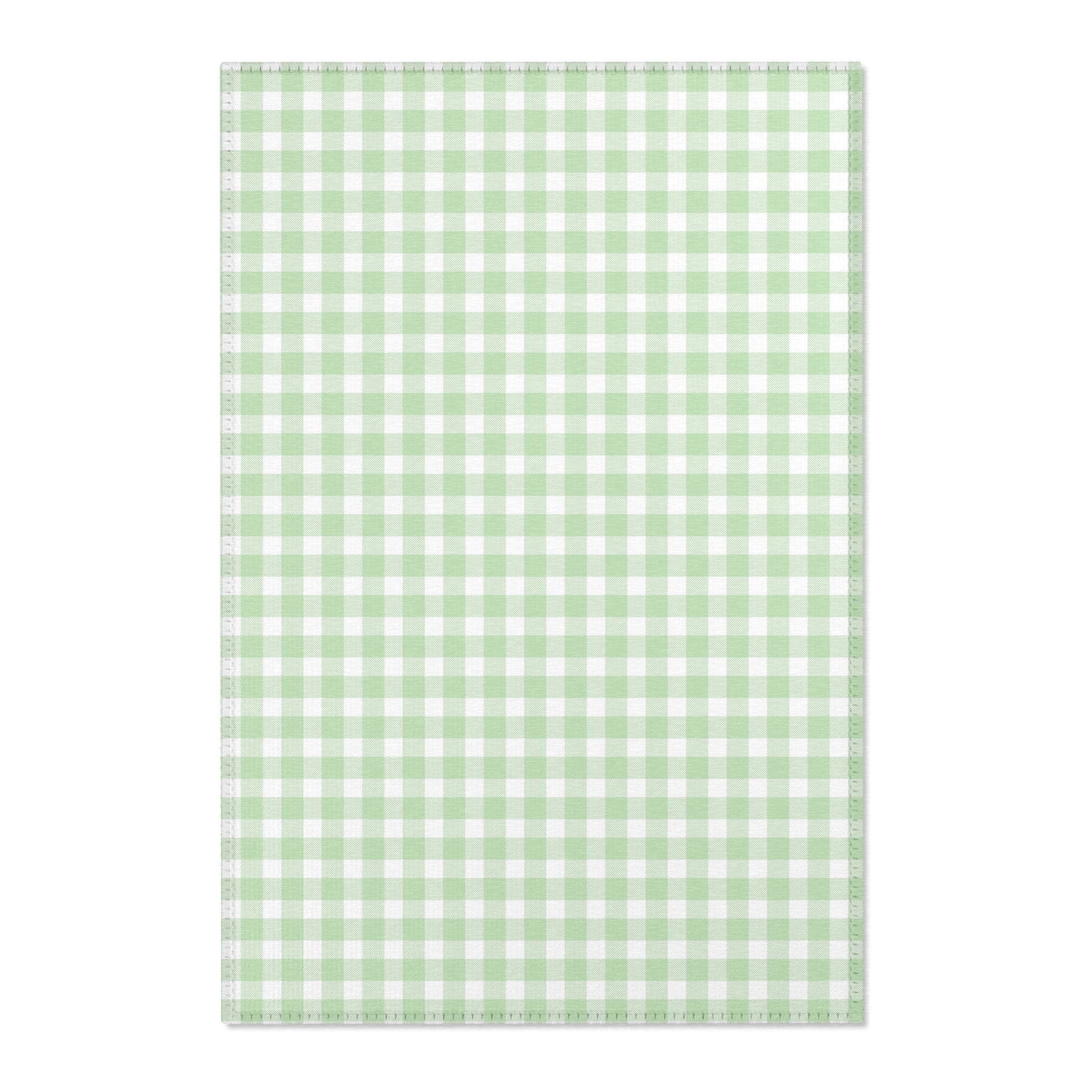 Sage Gingham nursery area rug in a gender neutral baby room