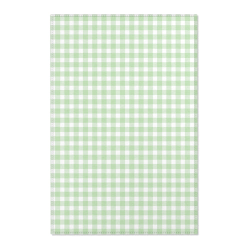 Sage Gingham nursery area rug in a gender neutral baby room
