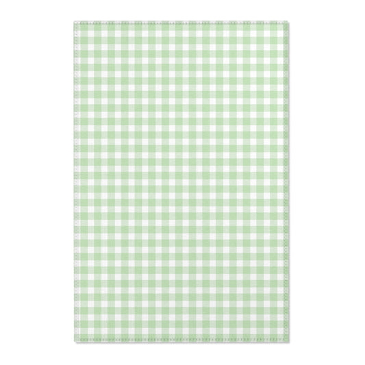 Sage Gingham nursery area rug in a gender neutral baby room