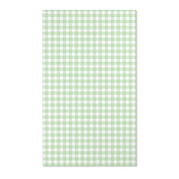 Sage green and white gingham check nursery area rug