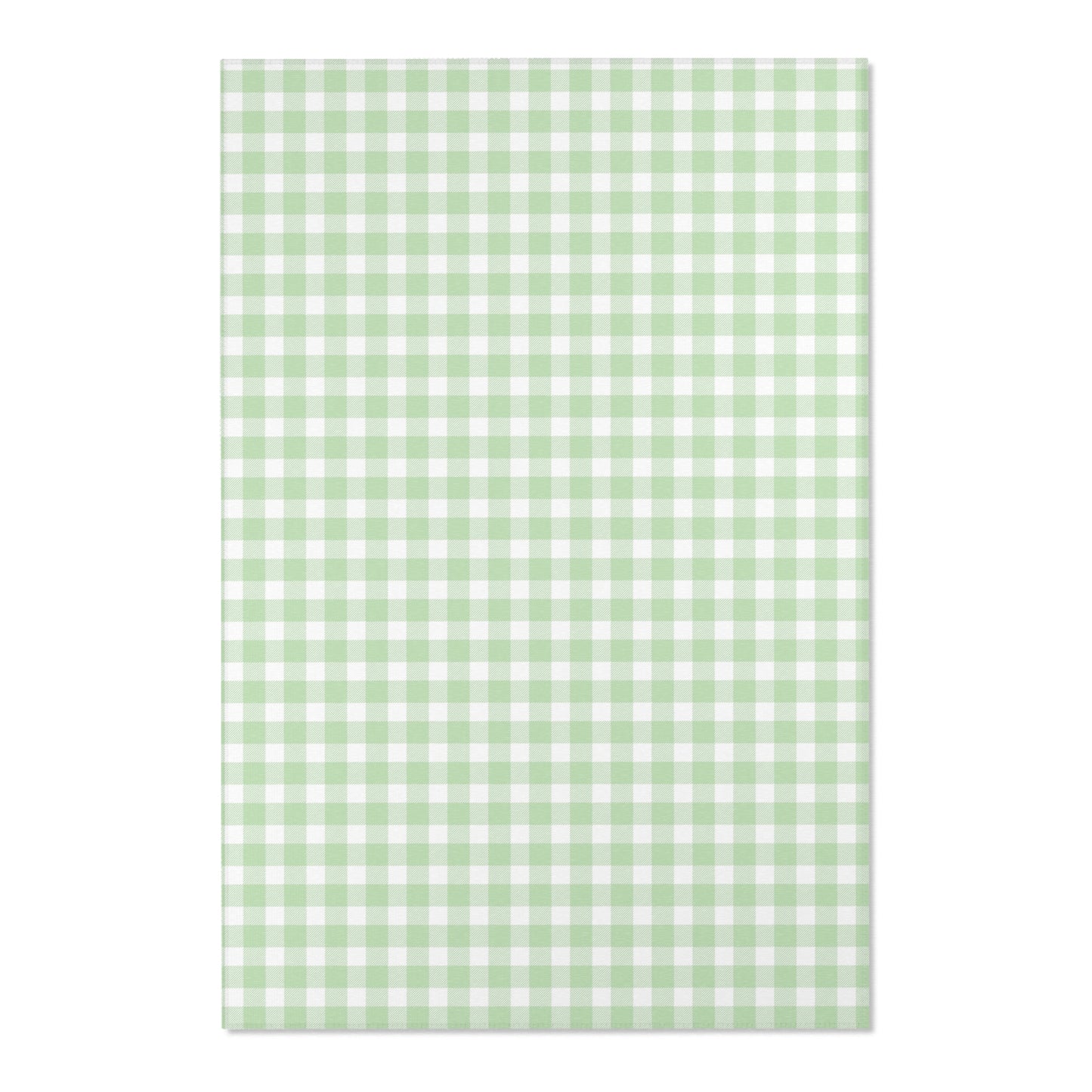 Rectangular nursery rug from the Sage Gingham collection