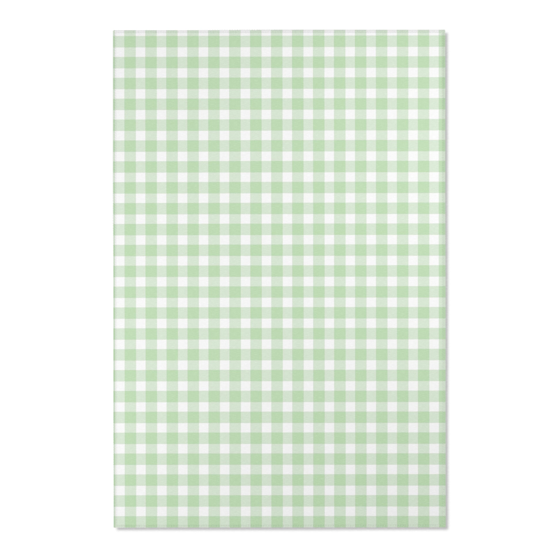Rectangular nursery rug from the Sage Gingham collection