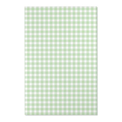 Rectangular nursery rug from the Sage Gingham collection