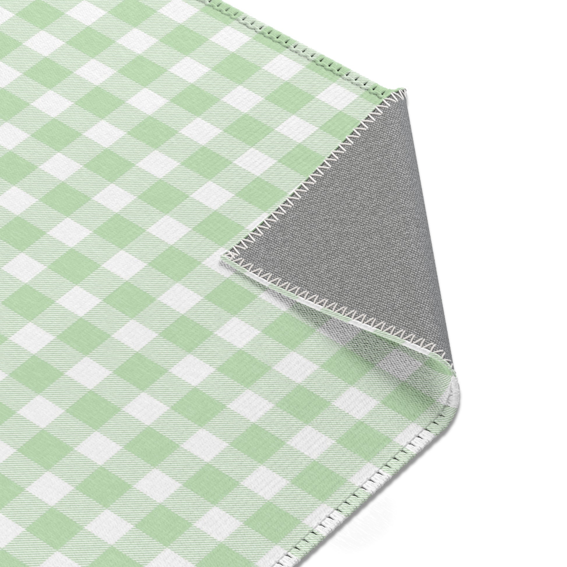 Sage Gingham rug in a neutral nursery