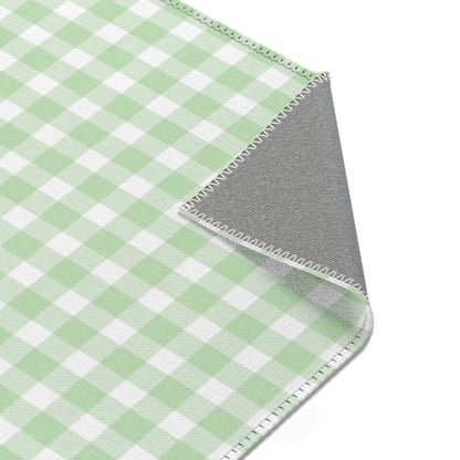 Sage Gingham rug in a neutral nursery