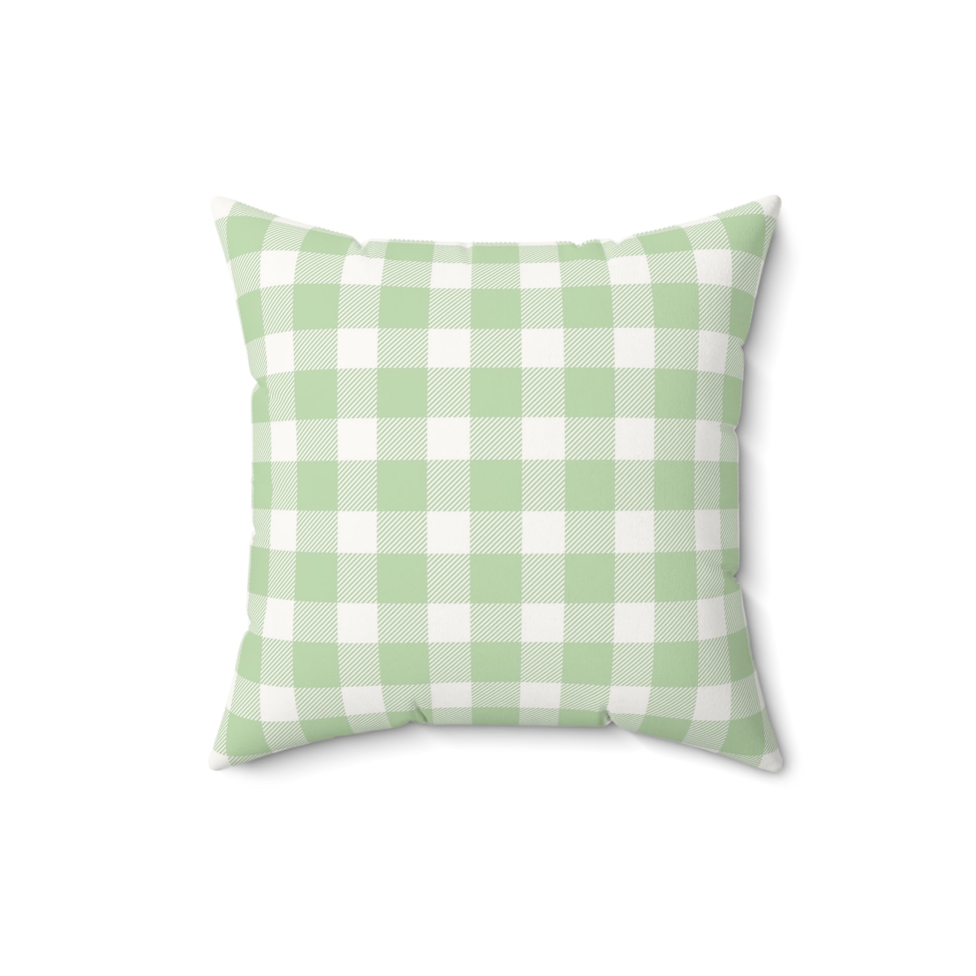 Green check pillow for a gender neutral nursery