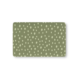 Sage Speckle fitted crib sheet on a nursery crib mattress