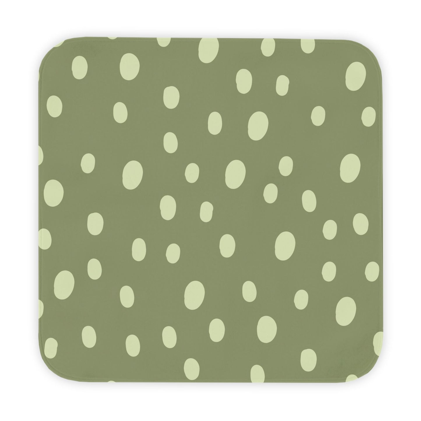 Sage Speckle hooded baby towel wrapped around a baby