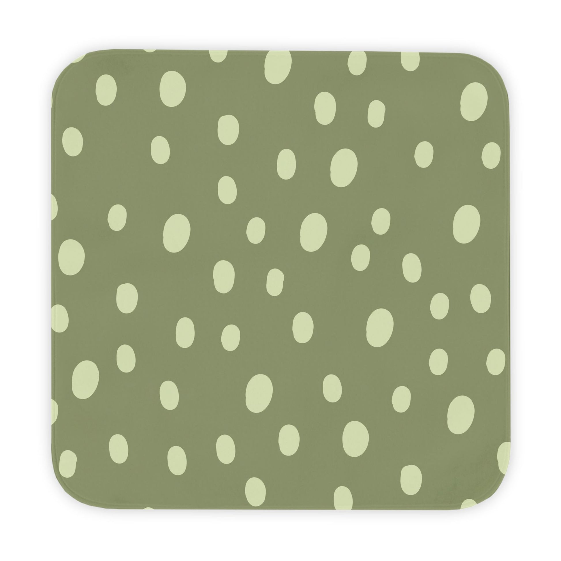 Sage Speckle hooded baby towel wrapped around a baby