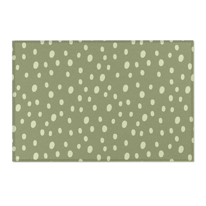 Sage Speckle area rug shown in landscape orientation
